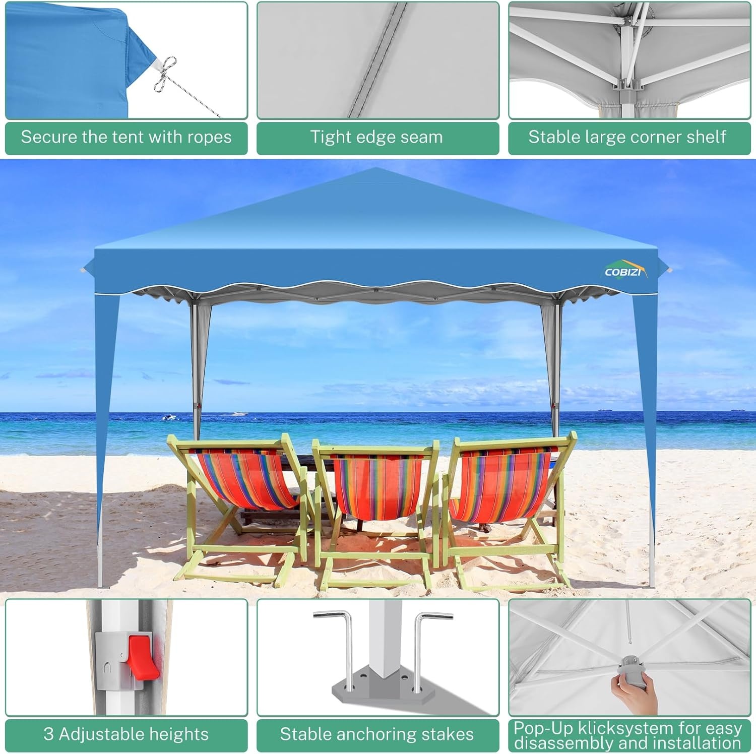 image:imageCOBIZI Gazebo 10x10 Heavy Duty Gazebos with Improved Nettings Outdoor Gazebo Double Roof Patio Gazebos with Metal Steel Frame Outdoor Canopy for Patio Deck Backyard GrayBlack