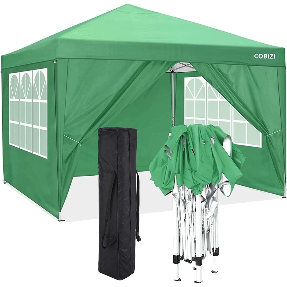 image:imageCOBIZI 20x30 Outdoor Party Tent Heavy Duty Waterproof Canopy Shelter with 8 Sidewalls amp 12 Church Windows White Powder Coating Builtin Sandbag Commercial Event Tents for Parties Wedding Patio BBQLight Green