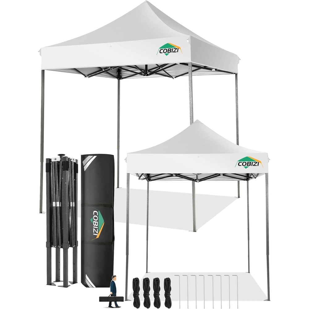 image:imageCOBIZI 66x66 Pop up Canopy Tent 66x66 Canopy No Sidewall Waterproof Heavy Duty Commercial for Parties Outdoor Garden Gazebo Tent Carry Bag with Wheel66x66ft No Sidewalls BlackWhite