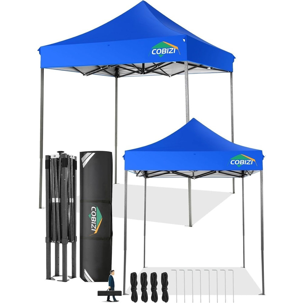 image:imageCOBIZI 66x66 Pop up Canopy Tent 66x66 Canopy No Sidewall Waterproof Heavy Duty Commercial for Parties Outdoor Garden Gazebo Tent Carry Bag with Wheel66x66ft No Sidewalls BlackBlue