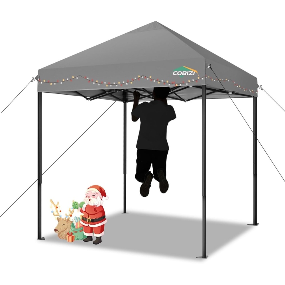 image:imageCOBIZI 66x66ft Pop Up Canopy Tent Heavy Duty Canopy Easy Set up Waterproof Outdoor Canopy Tent for Parties Beach Garden Camping with 1 Handbag 3 Adjustable Heights UPF50 Mist WhiteGray