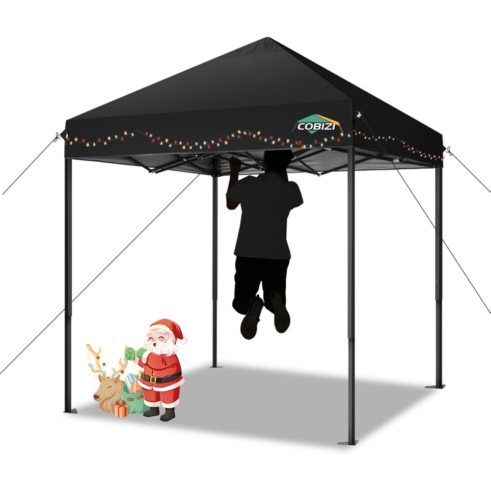 image:imageCOBIZI 66x66ft Pop Up Canopy Tent Heavy Duty Canopy Easy Set up Waterproof Outdoor Canopy Tent for Parties Beach Garden Camping with 1 Handbag 3 Adjustable Heights UPF50 Mist WhiteBlack