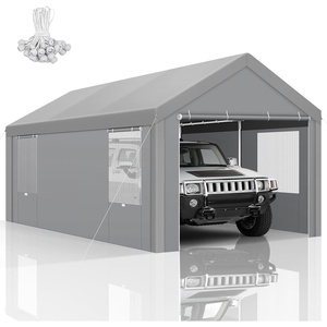 image:imageCOBIZI 10x20 Carport Heavy Duty Car Canopy Portable Garage Car Tent Garage Outdoor Shelter Upgrade Waterproof amp UV Protected with Windproof Ropes amp Builtin Sandbags for Cars Trucks and Boats GrayGray