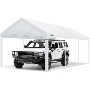 image:imageCOBIZI 10x20 Carport Heavy Duty Car Canopy Portable Garage Car Tent Garage Outdoor Shelter Upgrade Waterproof amp UV Protected with Windproof Ropes amp Builtin Sandbags for Cars Trucks and Boats GrayWhite1