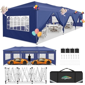 image:imageCOBIZI 10x20 FT Pop up Canopy Tent with Sidewalls Party Tents for Parties Carpas para Fiestas Easy Set Large Outdoor Popup Patio Gazebo for BackyardWeddingsVendorCommercial EventWhite UpgradeNavy Blue