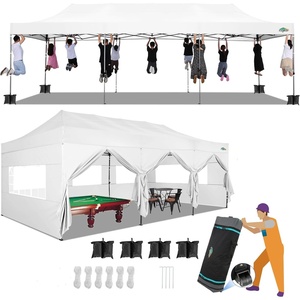 image:imageCOBIZI 10x30 Pop up Canopy Tent 10x30 Canopy with Sidewalls Heavy Duty Party Tent Tents for Parties Foldable UPF 50 Waterproof Commercial Easy up Canopy with Roller Bag WhiteWindproof Upgraded