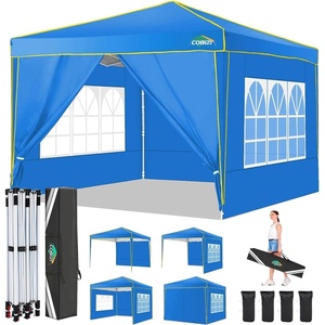 image:imageCOBIZI 16x16 Pop Up Gazebo Tent with Mosquito Netting Gazebos on Clearance Hexagonal Outdoor Canopy Shelter Patented Center Lock 6Sided Portable Gazebos Pop Up Canopy Tent for Backyard GrayLight Blue