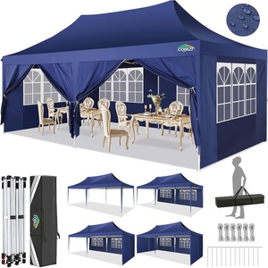 image:imageCOBIZI 16x16 Pop Up Gazebo Tent with Mosquito Netting Gazebos on Clearance Hexagonal Outdoor Canopy Shelter Patented Center Lock 6Sided Portable Gazebos Pop Up Canopy Tent for Backyard GrayBlue