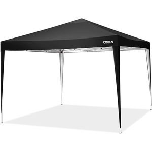 image:imageCOBIZI 16x16 Pop up Gazebo on Clearance Hexagonal Outdoor Canopy Tent with Mosquito Netting Adjustable Height and 256 Square ft of Shade for Party Backyard Gardens with Vented TopBrownDark Green