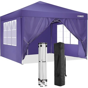 image:imageCOBIZI 16x16 Pop up Gazebo on Clearance Hexagonal Outdoor Canopy Tent with Mosquito Netting Adjustable Height and 256 Square ft of Shade for Party Backyard Gardens with Vented TopBrownlight purple