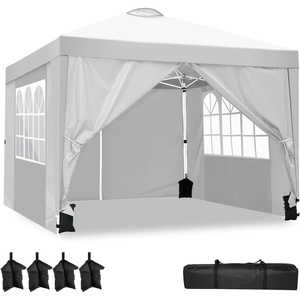 image:imageCOBIZI 20x30 Outdoor Party Tent Heavy Duty Waterproof Canopy Shelter with 8 Sidewalls amp 12 Church Windows White Powder Coating Builtin Sandbag Commercial Event Tents for Parties Wedding Patio BBQmetallic silver