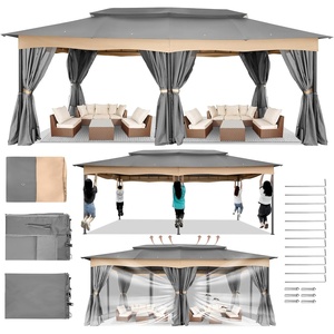 image:imageCOBIZI 20x30 Outdoor Party Tent Heavy Duty Waterproof Canopy Shelter with 8 Sidewalls amp 12 Church Windows White Powder Coating Builtin Sandbag Commercial Event Tents for Parties Wedding Patio BBQGray Frame Thickened  5year Warranty