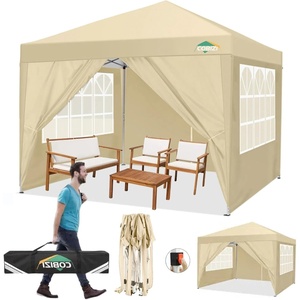 image:imageCOBIZI 20x30 Outdoor Party Tent Heavy Duty Waterproof Canopy Shelter with 8 Sidewalls amp 12 Church Windows White Powder Coating Builtin Sandbag Commercial Event Tents for Parties Wedding Patio BBQKhaki