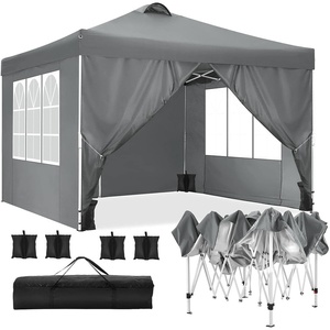 image:imageCOBIZI 20x30 Outdoor Party Tent Heavy Duty Waterproof Canopy Shelter with 8 Sidewalls amp 12 Church Windows White Powder Coating Builtin Sandbag Commercial Event Tents for Parties Wedding Patio BBQDark gray