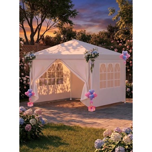 image:imageCOBIZI 20x30 Outdoor Party Tent Heavy Duty Waterproof Canopy Shelter with 8 Sidewalls amp 12 Church Windows White Powder Coating Builtin Sandbag Commercial Event Tents for Parties Wedding Patio BBQWhite10x10