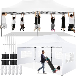 image:imageCOBIZI 66x66 Pop up Canopy Tent 66x66 Canopy No Sidewall Waterproof Heavy Duty Commercial for Parties Outdoor Garden Gazebo Tent Carry Bag with Wheel66x66ft No Sidewalls BlackSnow White