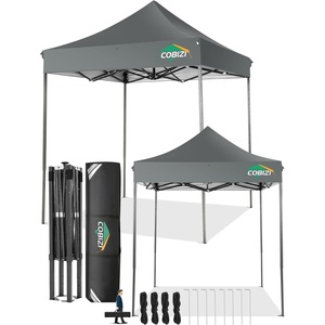 image:imageCOBIZI 66x66 Pop up Canopy Tent 66x66 Canopy No Sidewall Waterproof Heavy Duty Commercial for Parties Outdoor Garden Gazebo Tent Carry Bag with Wheel66x66ft No Sidewalls BlackGray