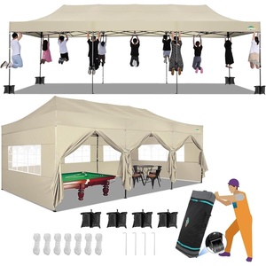 image:imageCOBIZI 66x66ft Pop Up Canopy Tent Heavy Duty Canopy Easy Set up Waterproof Outdoor Canopy Tent for Parties Beach Garden Camping with 1 Handbag 3 Adjustable Heights UPF50 Mist WhiteBeige