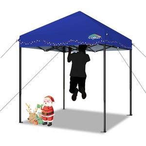 image:imageCOBIZI 66x66ft Pop Up Canopy Tent Heavy Duty Canopy Easy Set up Waterproof Outdoor Canopy Tent for Parties Beach Garden Camping with 1 Handbag 3 Adjustable Heights UPF50 Mist WhiteDark Blue
