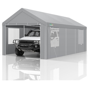 image:imageCOBIZI Carport Canopy 12x20 Heavy Duty Portable Garage with RollUp Ventilation Windows amp Doors Removable Sidewalls Car Canopy Car Tent Waterproof with Builtin Sandbags for Cars Boats Trucks Gray