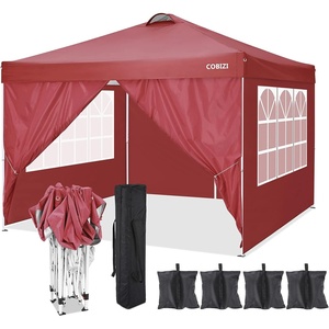 image:imageCOBIZI Gazebo 10x10 Heavy Duty Gazebos with Improved Nettings Outdoor Gazebo Double Roof Patio Gazebos with Metal Steel Frame Outdoor Canopy for Patio Deck Backyard GrayBright red