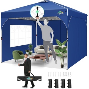 image:imageCOBIZI Gazebo 10x10 Heavy Duty Gazebos with Improved Nettings Outdoor Gazebo Double Roof Patio Gazebos with Metal Steel Frame Outdoor Canopy for Patio Deck Backyard GrayDark Blue 2